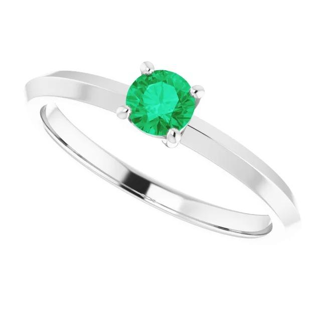 Solitaire Green Emerald Ring 1.25 Carats Women Jewelry - Gemstone Ring-harrychadent.ca