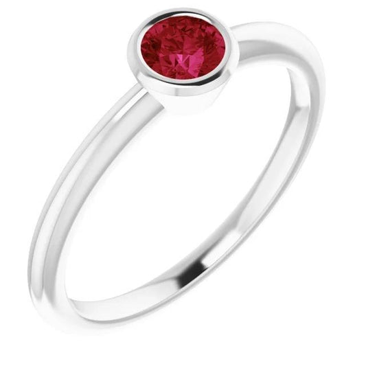 Solitaire Ring 0.75 Carats Burmese Ruby Ladies Jewelry New - Gemstone Ring-harrychadent.ca