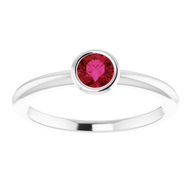 Solitaire Ring 0.75 Carats Burmese Ruby Ladies Jewelry New - Gemstone Ring-harrychadent.ca