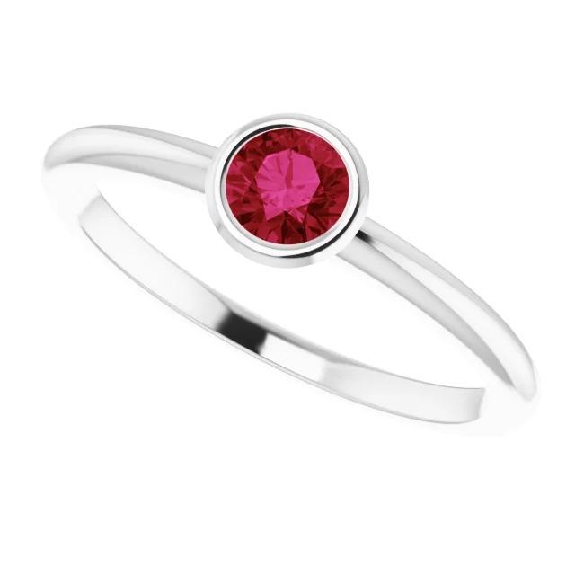 Solitaire Ring 0.75 Carats Burmese Ruby Ladies Jewelry New - Gemstone Ring-harrychadent.ca