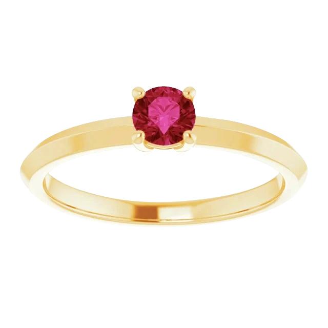 Solitaire Ruby Ring 1.25 Carats Yellow Gold 14K - Gemstone Ring-harrychadent.ca