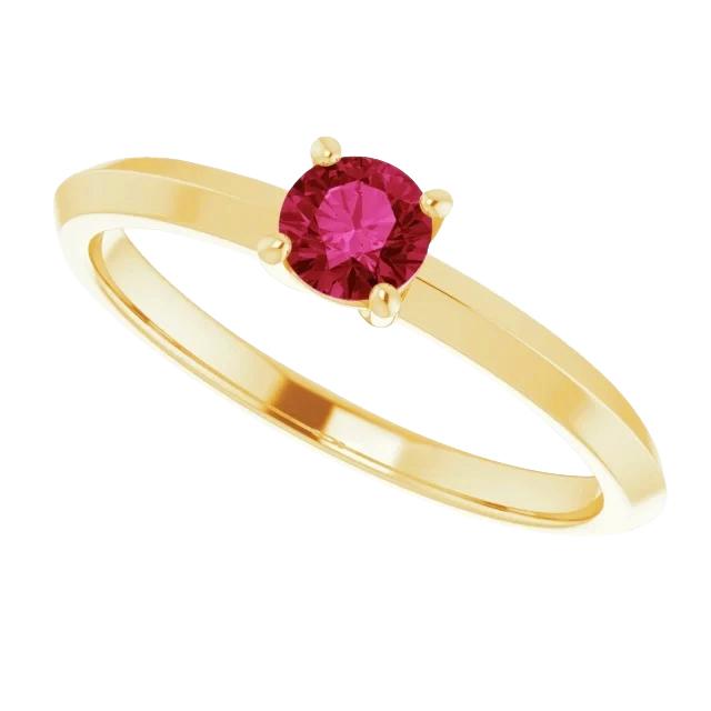 Solitaire Ruby Ring 1.25 Carats Yellow Gold 14K - Gemstone Ring-harrychadent.ca