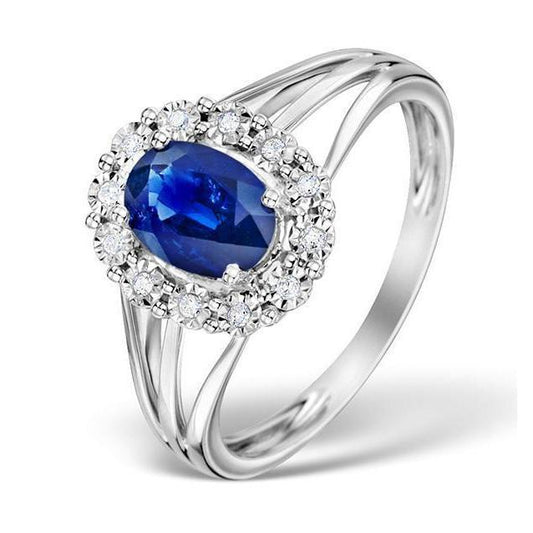 Solitaire With Accent 2.40 Carats Ceylon Sapphire With Diamonds Ring - Gemstone Ring-harrychadent.ca