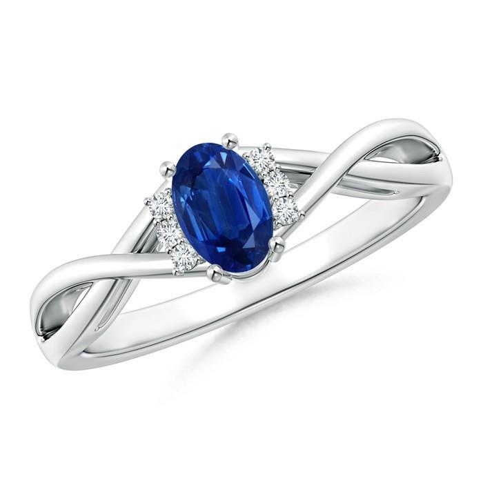 Solitaire With Accents 1.80 Ct Sri Lanka Blue Sapphire Diamonds Ring - Gemstone Ring-harrychadent.ca