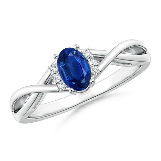 Solitaire With Accents 1.80 Ct Sri Lanka Blue Sapphire Diamonds Ring - Gemstone Ring-harrychadent.ca