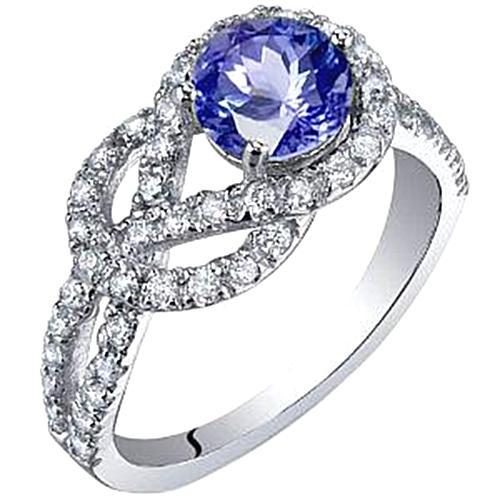 Sparkling 6.01 Ct. Round Ceylon Sapphire Diamonds Ring White Gold 14K - Gemstone Ring-harrychadent.ca