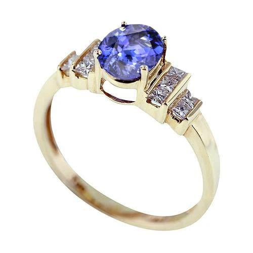 Sparkling Oval Tanzanite Diamonds 3 Carat Engagement Ring Jewelry - Gemstone Ring-harrychadent.ca