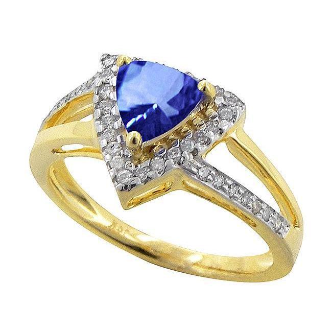 Sparkling Sri Lanka Blue Sapphire Diamonds 1.51 Ct Ring - Gemstone Ring-harrychadent.ca