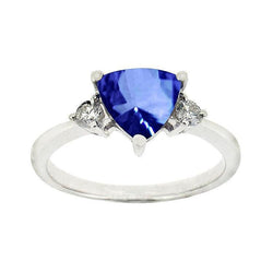 Sri Lanka Sapphire Trillion And Round Diamonds 5 Ct Wedding Ring