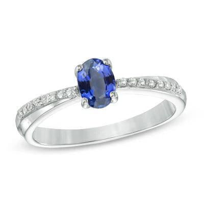 Sri Lankan Sapphire Oval Cut With Round Diamonds Ring 2.30 Ct - Gemstone Ring-harrychadent.ca