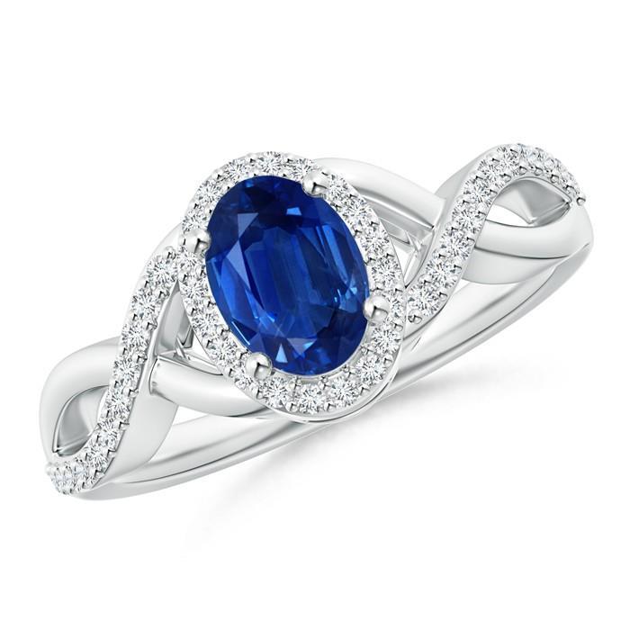 Sri Lankan Sapphire Ring White Gold Round Diamond Jewelry 1.85 Carats - Gemstone Ring-harrychadent.ca