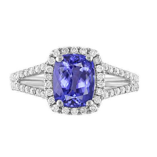 Tanzanite And Diamond 4.85 Carats Anniversary Ring - Gemstone Ring-harrychadent.ca