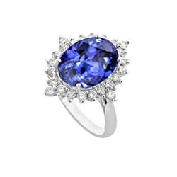 Tanzanite Oval Diamond Engagement Ring 8.50 Carat Gemstone Jewelry New