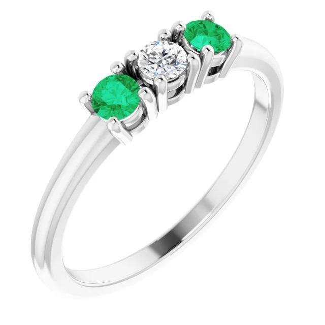 Three Stone Diamond Ring 0.60 Carats 4 Prong Setting Women Jewelry - Gemstone Ring-harrychadent.ca