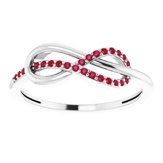 Twisted Ruby Infinity Ring White Gold 14K 1.25 Carats - Gemstone Ring-harrychadent.ca