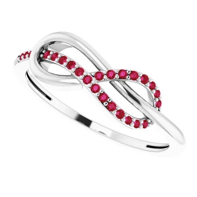 Twisted Ruby Infinity Ring White Gold 14K 1.25 Carats - Gemstone Ring-harrychadent.ca