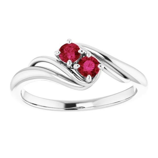 Two Stone 1 Carat Ruby Ring White Gold 14K - Gemstone Ring-harrychadent.ca