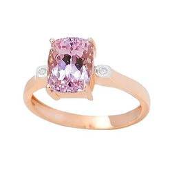 Two Tone Big Pink Kunzite 27.10 Carats Diamonds Ring