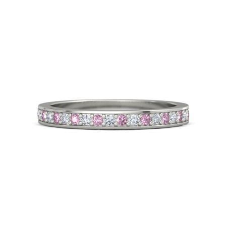 Wedding Band 0.60 Carats Round Diamond & Pink Sapphire Women Jewelry - Gemstone Ring-harrychadent.ca