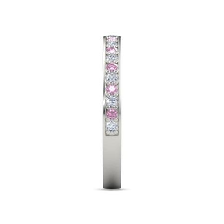 Wedding Band 0.60 Carats Round Diamond & Pink Sapphire Women Jewelry - Gemstone Ring-harrychadent.ca
