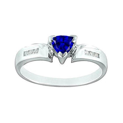 White Gold 14K Ceylon Sapphire 1.21 Carats Diamonds Anniversary Ring