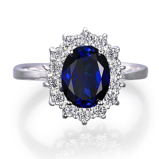 White Gold 14K Sapphire With Diamonds 8.75 Ct Engagement Ring - Gemstone Ring-harrychadent.ca