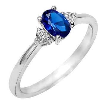 White Oval Ceylon Blue Sapphire Diamond 4.50 Carats Ring - Gemstone Ring-harrychadent.ca