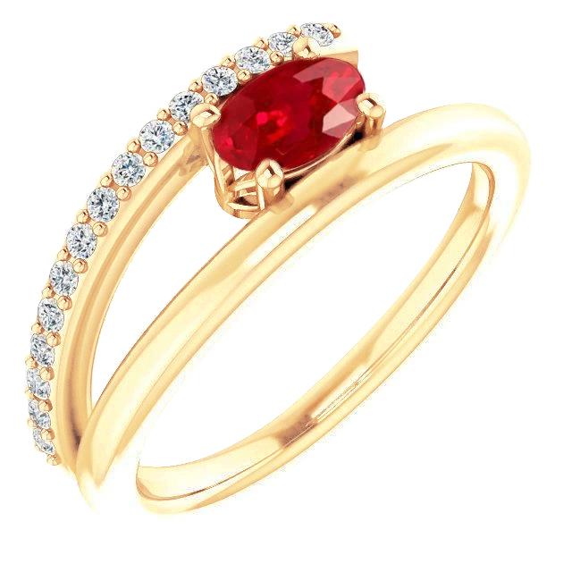 Yellow Gold 14K Ruby And Diamonds 2.60 Carats Ring New - Gemstone Ring-harrychadent.ca