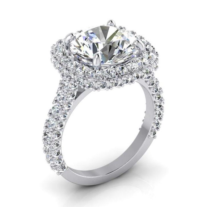4.50 Carats Halo Diamond Ring - Halo Ring-harrychadent.ca