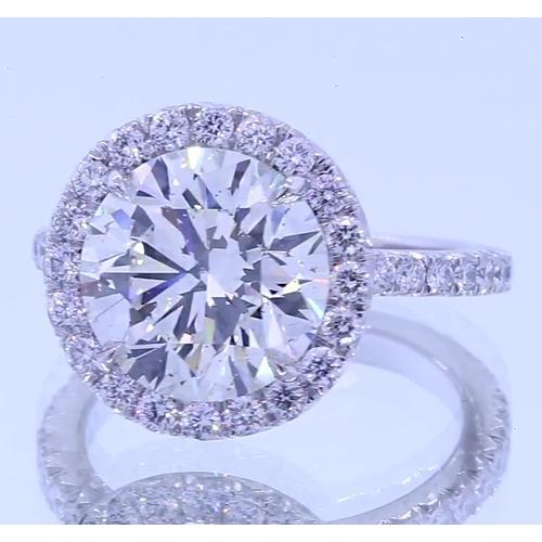 4.50 Carats Round Diamond Anniversary Ring Halo Setting - Halo Ring-harrychadent.ca