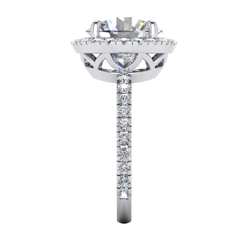 4.50 Carats Round Diamond Anniversary Ring Halo Setting - Halo Ring-harrychadent.ca