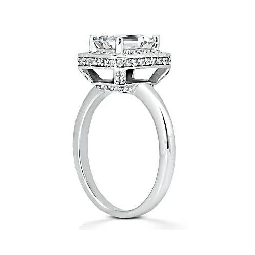 Emerald Halo Diamond Wedding Ring 2.20 Ct. - Halo Ring-harrychadent.ca