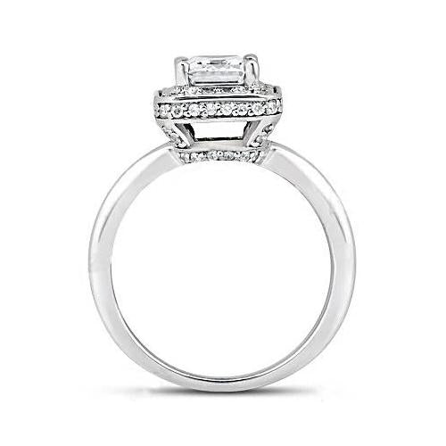 Emerald Halo Diamond Wedding Ring 2.20 Ct. - Halo Ring-harrychadent.ca