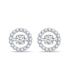2.35 Ct Brilliant Cut Sparkling Diamonds Lady Studs Halo Earring
