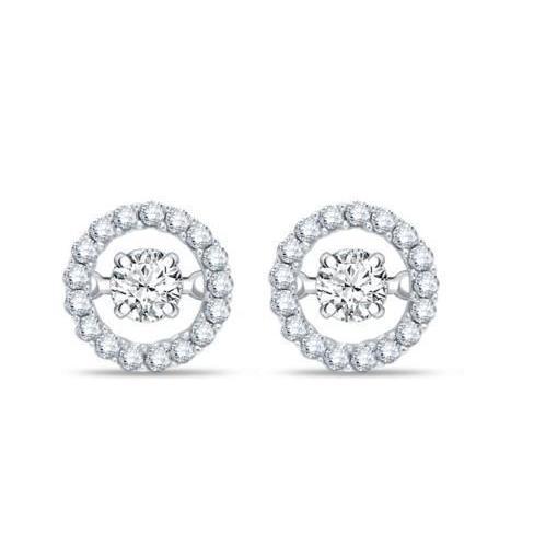 2.34 Ct Brilliant Cut Sparkling Diamonds Lady Studs Halo Earring - Halo Stud Earrings-harrychadent.ca