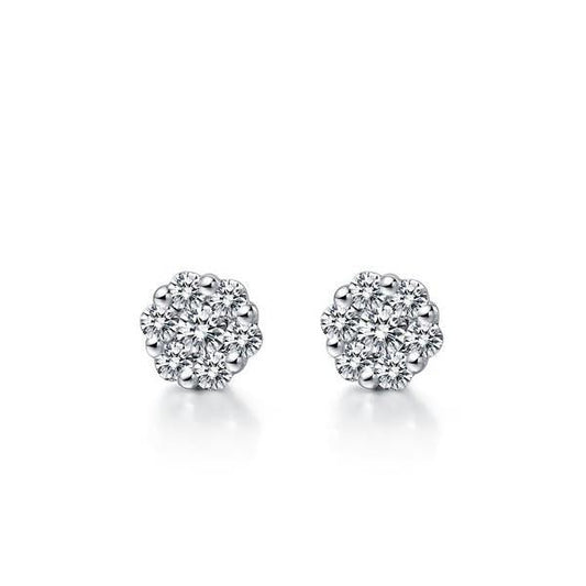 4.50 Ct Gorgeous Studs Earrings Halo Brilliant Cut Diamonds Gold White - Halo Stud Earrings-harrychadent.ca