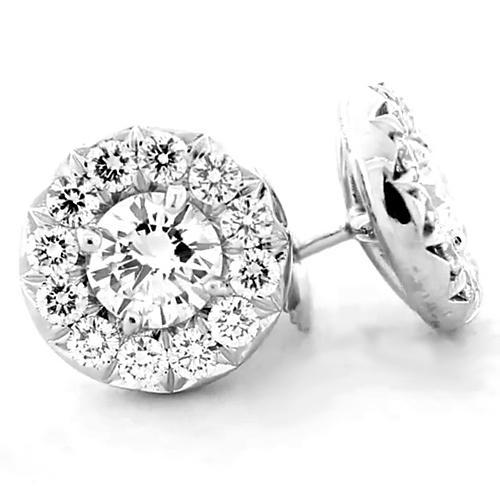 Halo Diamond Stud Earrings 1.80 Carats - Halo Stud Earrings-harrychadent.ca