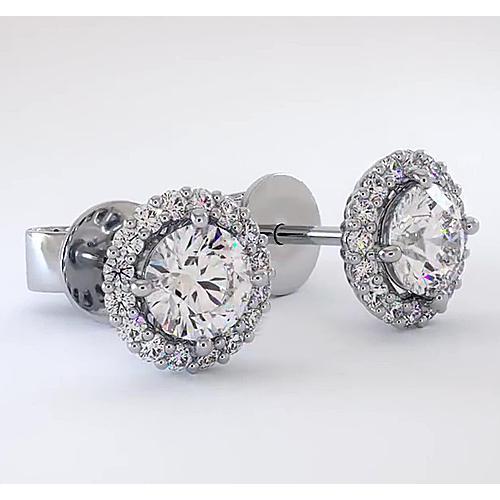 Halo Diamond Stud Earrings 2.32 Carats - Halo Stud Earrings-harrychadent.ca