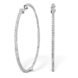 1.5 Ct Round Brilliant Diamond Hoop Earring 14K White Gold