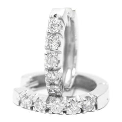 3 Ct Round Natural Earth Mined Diamond Women Hoop Earring 14K White Gold New