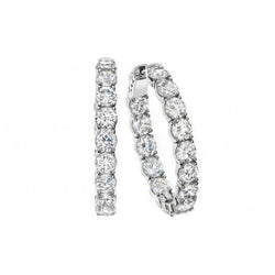 4.75 Ct Brilliant Cut Diamonds Hoop Earrings Gold White 14K Jewelry