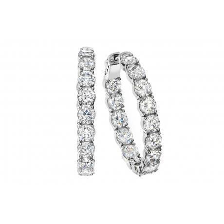 4.75 Ct Brilliant Cut Diamonds Hoop Earrings Gold White 14K Jewelry - Hoop Earrings-harrychadent.ca