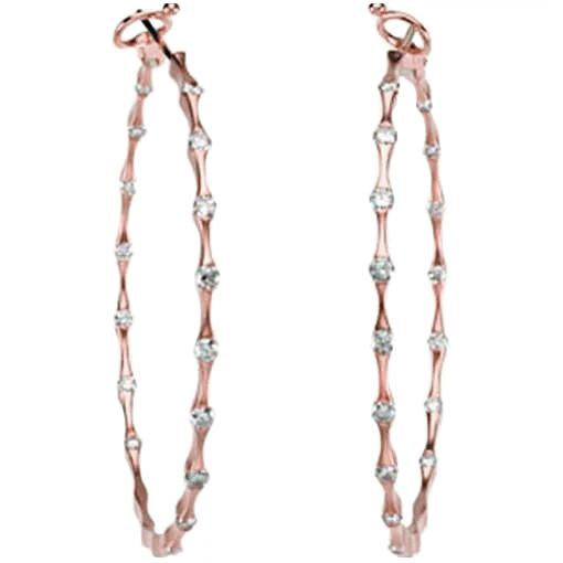 Diamond Inside/Outside Hoop Earrings 14K Rose Gold - Hoop Earrings-harrychadent.ca