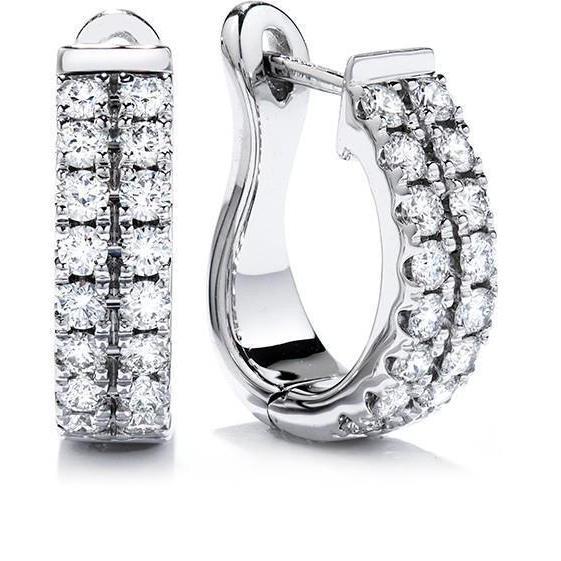 Hoop Earrings White Gold Gorgeous Round Brilliant Cut 3.20 Ct Diamonds - Hoop Earrings-harrychadent.ca