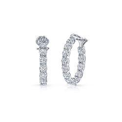 Prong Set 5.70 Carats Natural Earth Mined Diamonds Ladies Hoop Earrings Gold White 14K