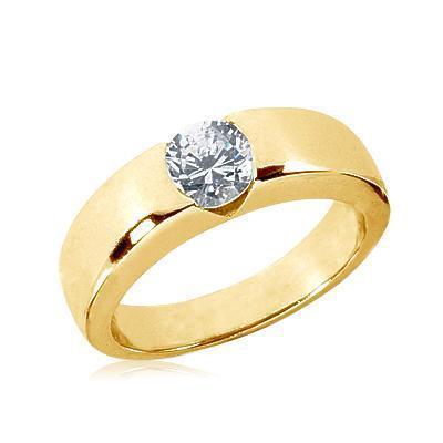 1.25 Ct. Round Brilliant Diamond Solitaire Engagement Ring Gold Gents - Mens Ring-harrychadent.ca