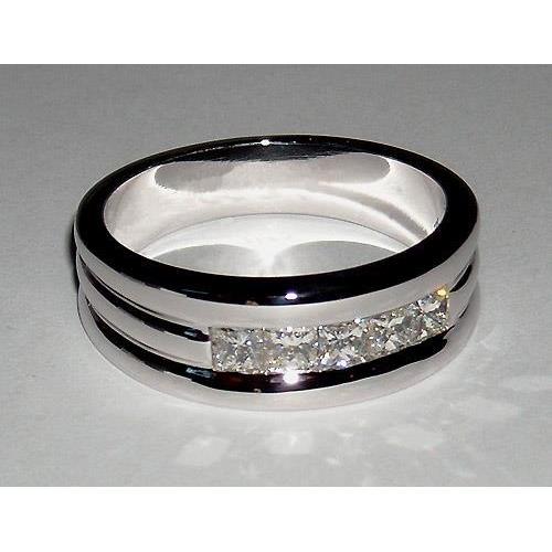 1.5 Ct Princess Cut Mens Diamond Wedding Ring - Mens Ring-harrychadent.ca