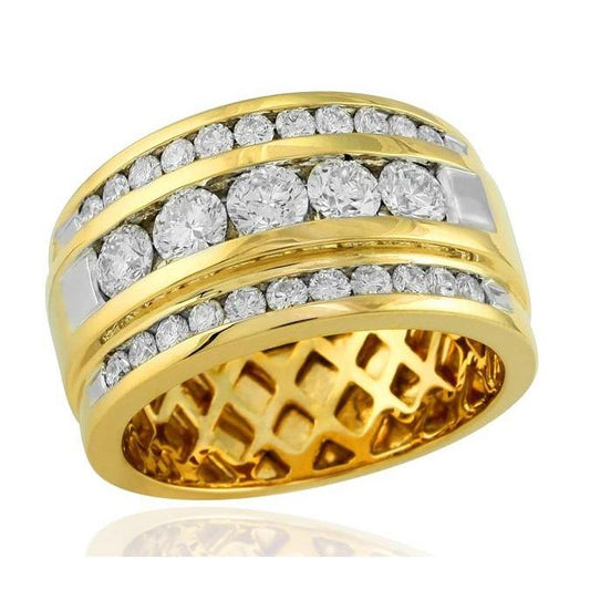 14K Yellow Gold 2 Ct Men's Diamond Ring Jewelry New - Mens Ring-harrychadent.ca
