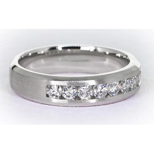 Channel Set Wedding Band Round Diamond 1.35 Carats Jewelry - Mens Ring-harrychadent.ca