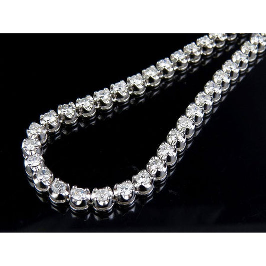 13 Ct White Gold Diamond Tennis Necklace Fine Jewelry - Necklace-harrychadent.ca